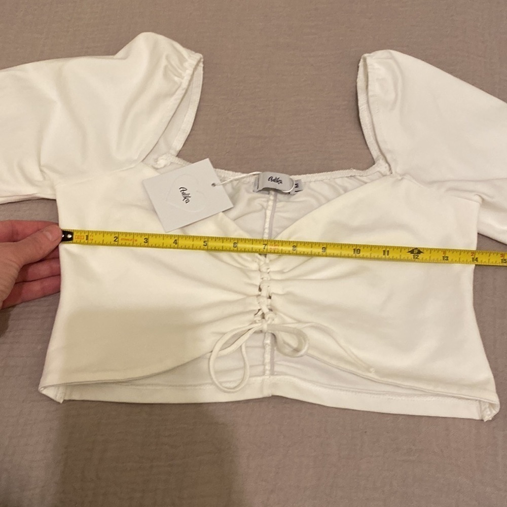 Adika white cropped top . Size M . New - Picture 11 of 12